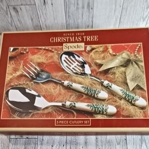 NWT Spode Christmas Tree Three Piece Cutlery Set